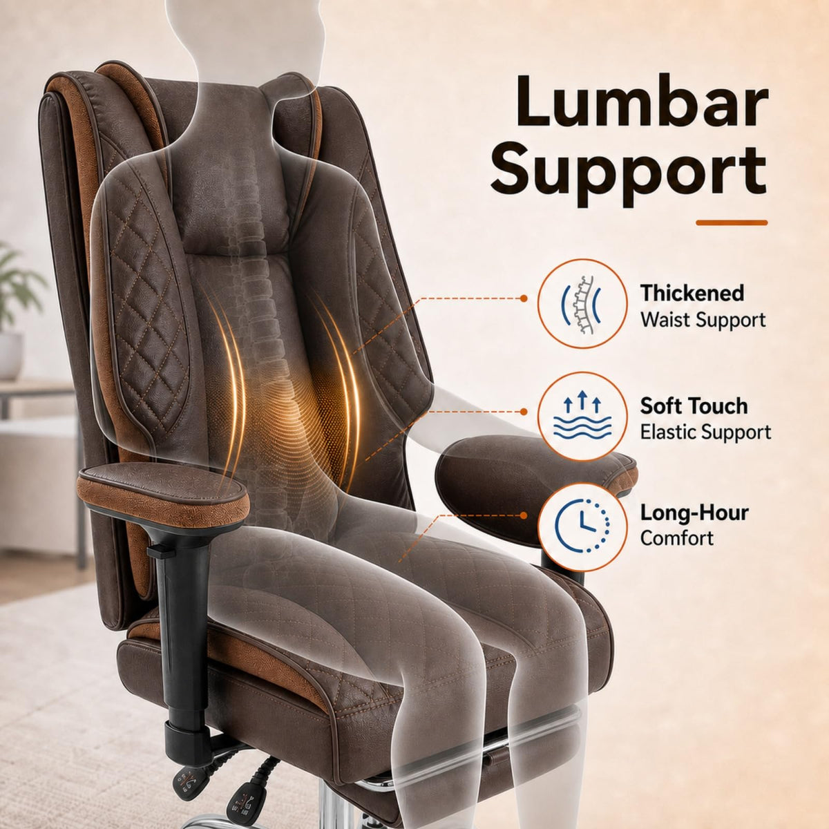 Big and Tall High Back Executive Office Chair with Foot Rest U75348