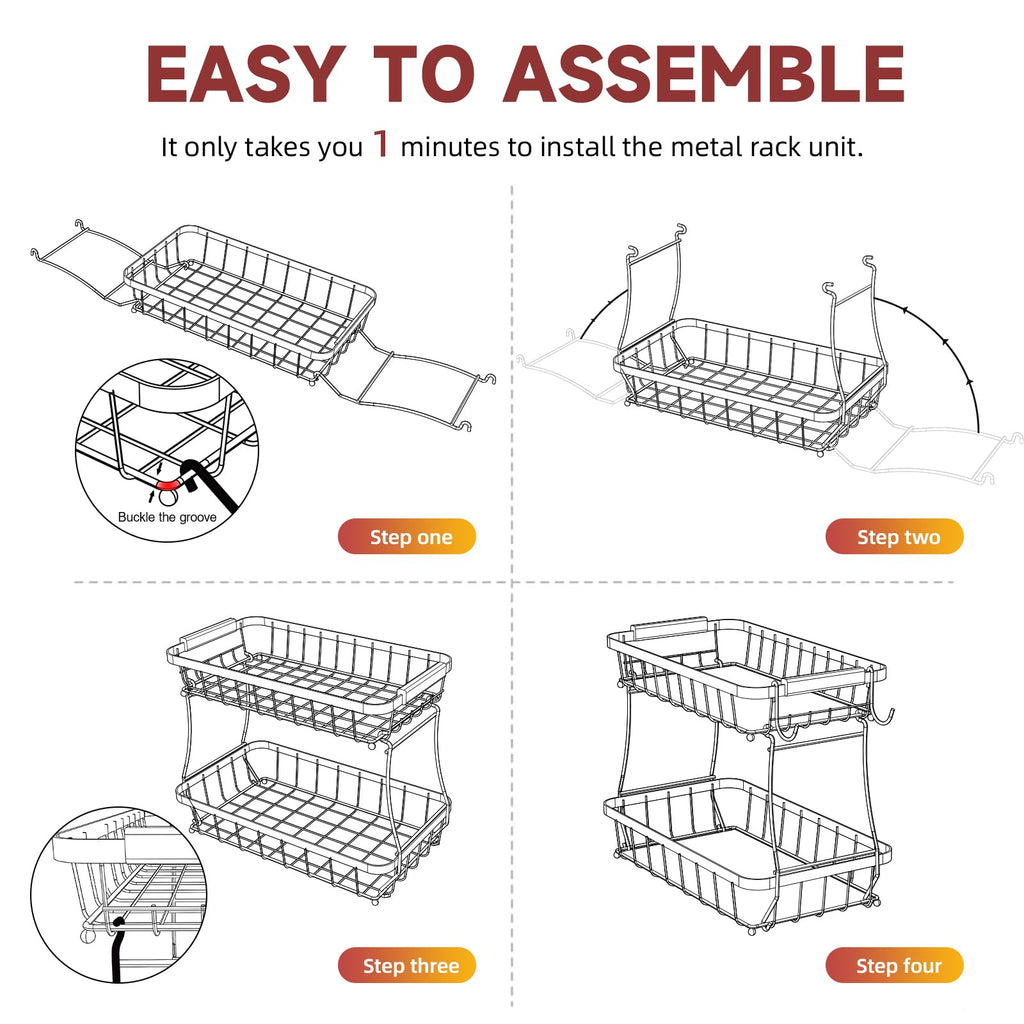 3-Tier Detachable Metal Fruit Basket M704