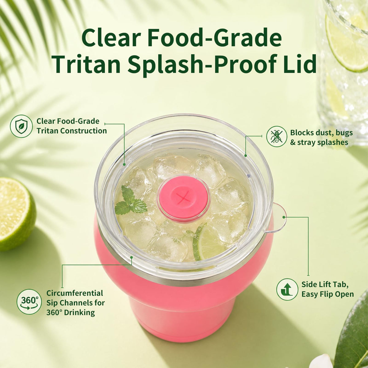 16oz Insulated Tumbler with Lid & Straws W162787