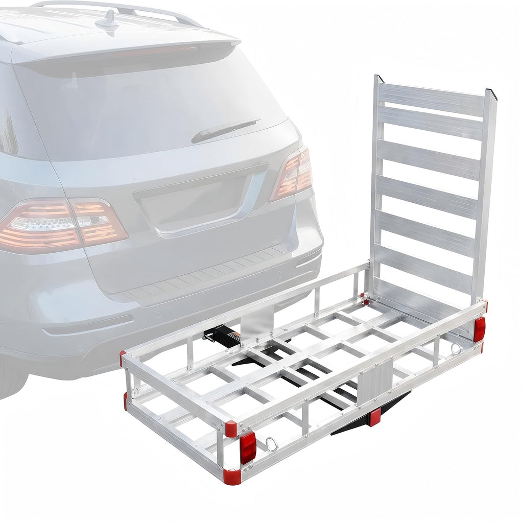 Aluminum Hitch Cargo Carrier with 27.5 in Folding Ramp Z1290