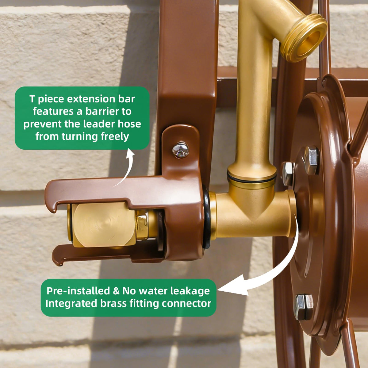 Wall Mount Metal Garden Hose Reel Holds 155ft 5/8" Hose Y95575