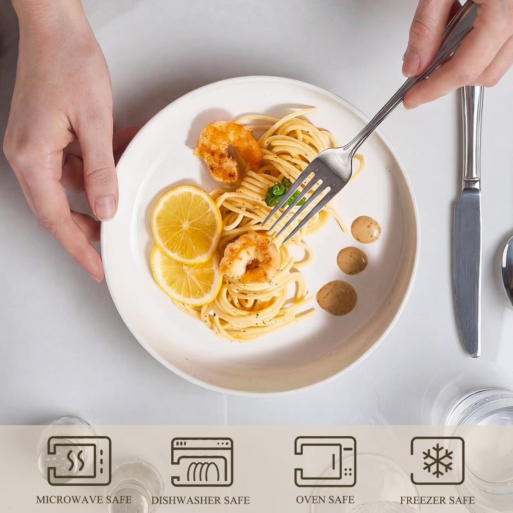 White Pasta Bowls Set of 4 U90857