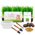 Organic Cat Grass Growing Kit with Seeds Soil and Planting Tools 3-Pack Plastic Pots Y503001