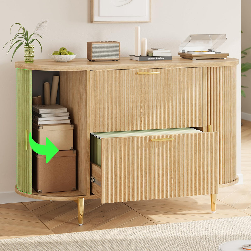 2 Drawer File Cabinet with 2 Sliding Door A56337