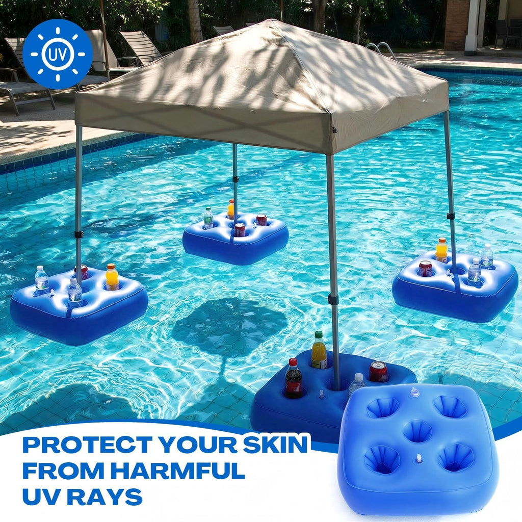 5 Pcs Water Canopy Float Kit with Cup Holders and Hand Air Pump L4277