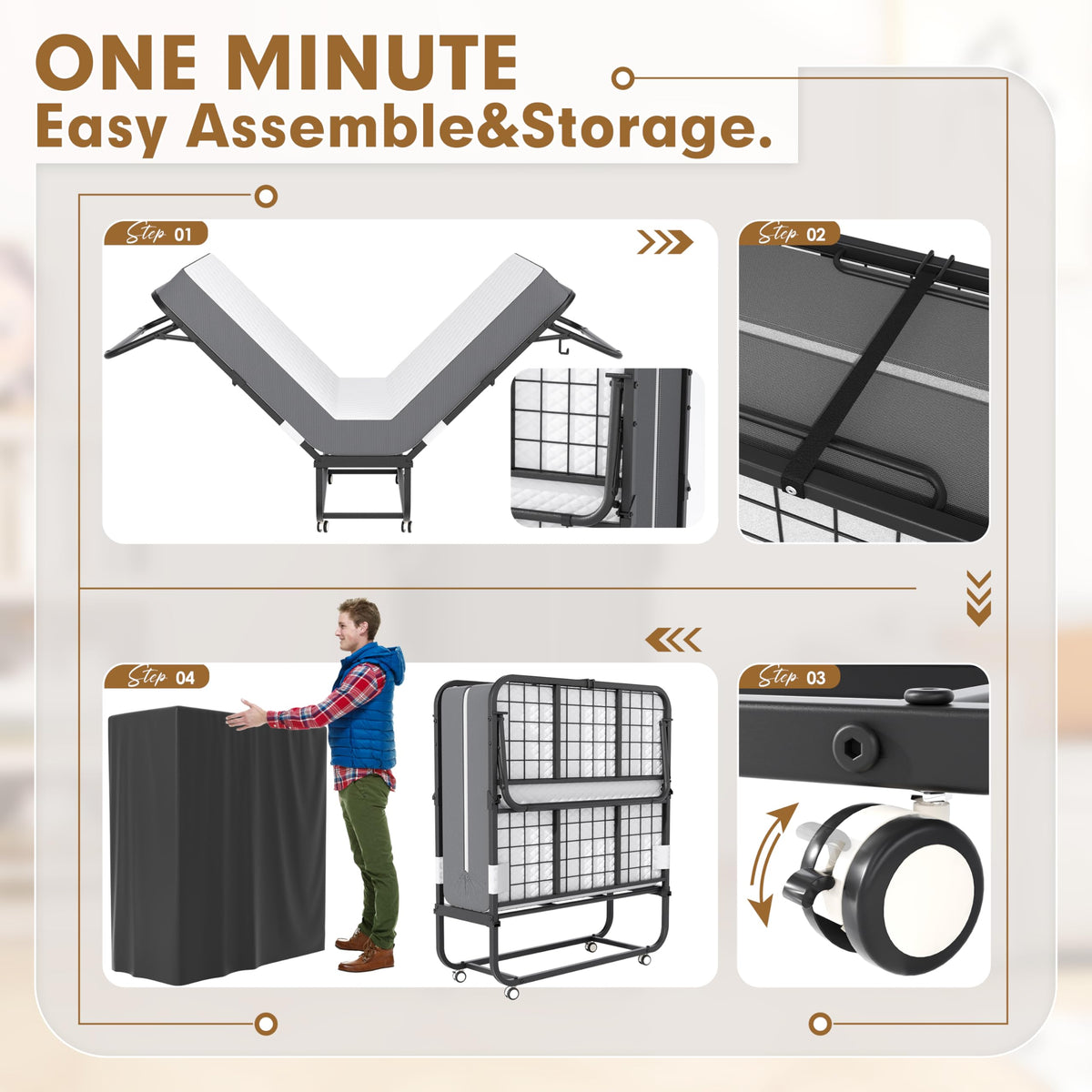 Folding Bed with 5” Mattress A272652
