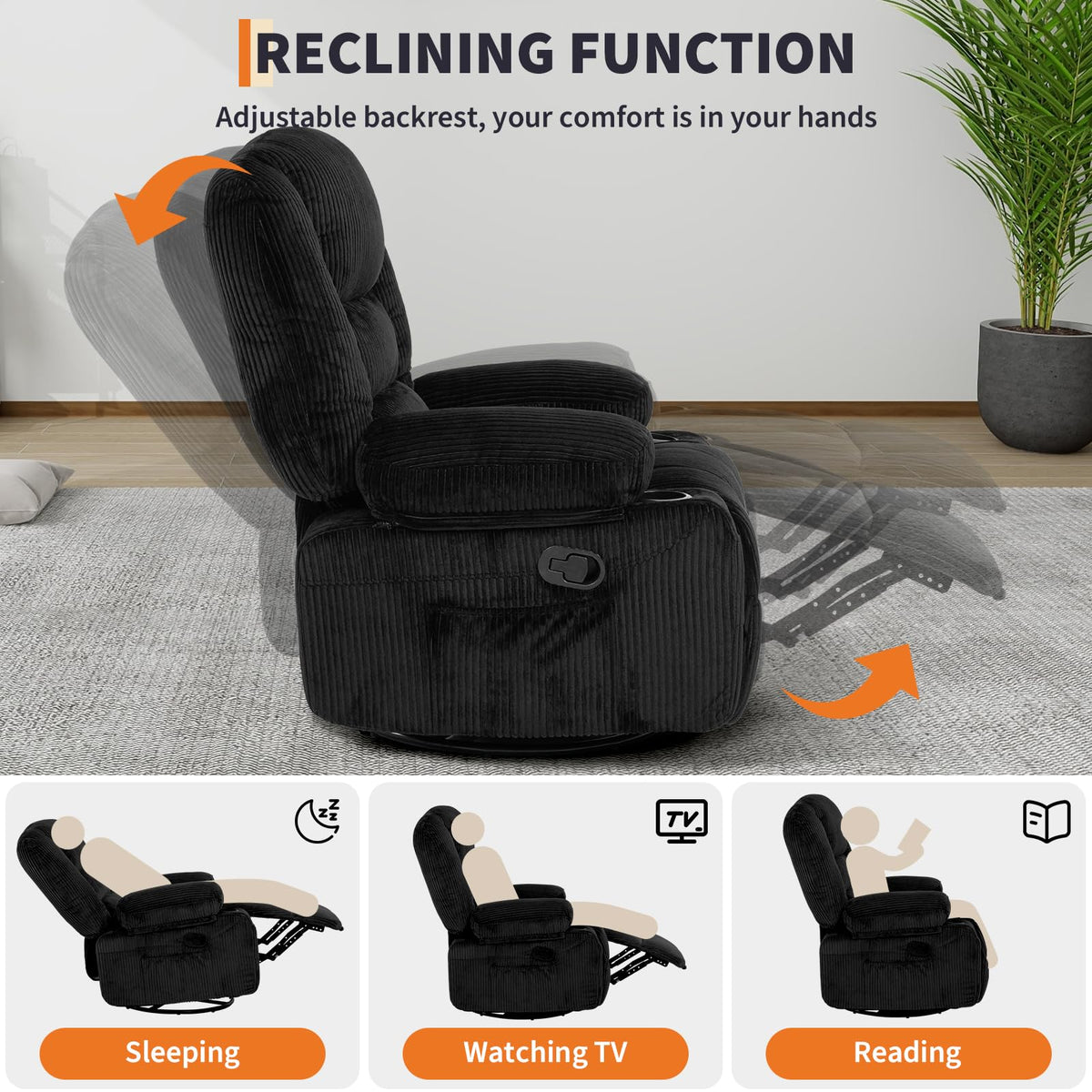 Oversized Swivel Rocker Recliner Chair Z603