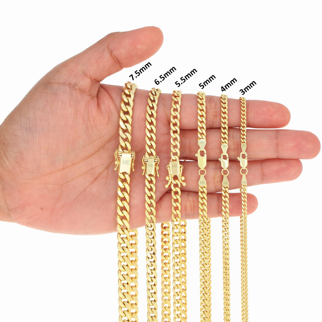 14K Yellow Gold Cuban Link Chain Necklace F92731
