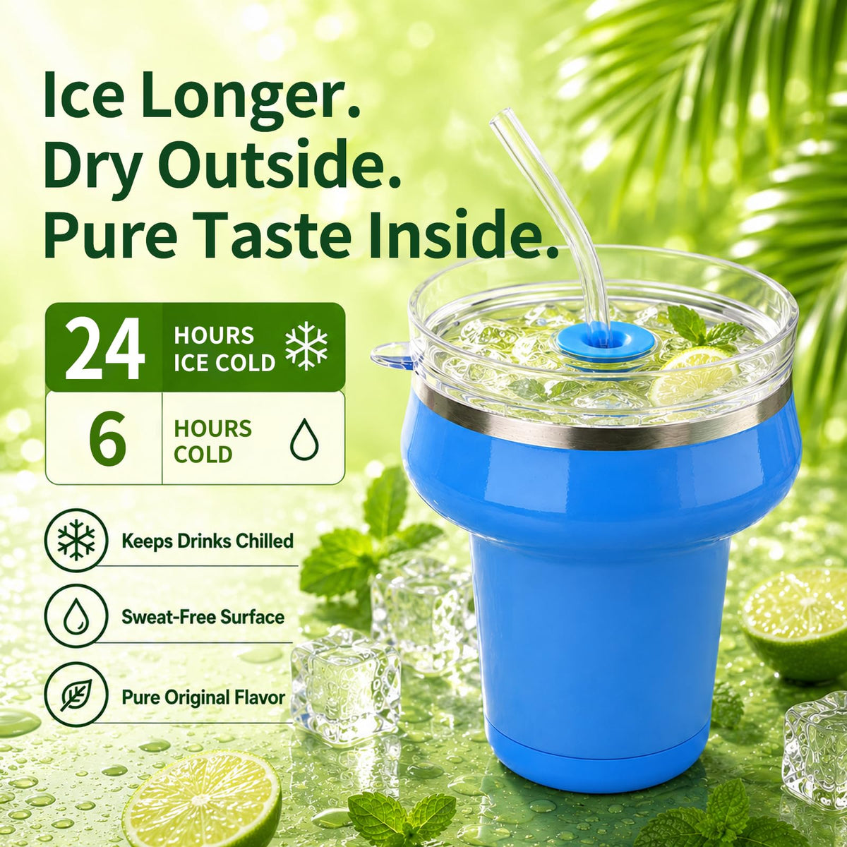 16oz Insulated Tumbler with Lid & Straws W162787