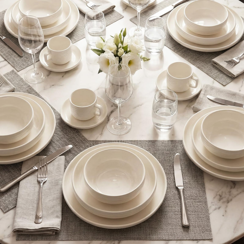 White Pasta Bowls Set of 4 U90857