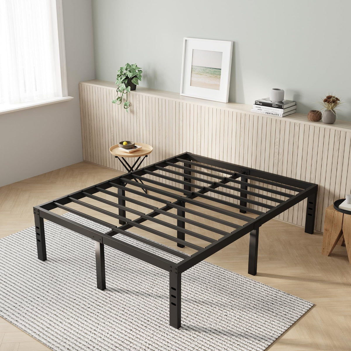 Queen Size 14 Inch Metal Platform Bed Frame P761