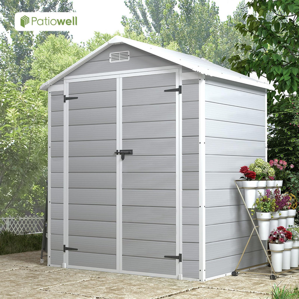 6x4 FT Resin Outdoor Storage Shed with Floor I1120