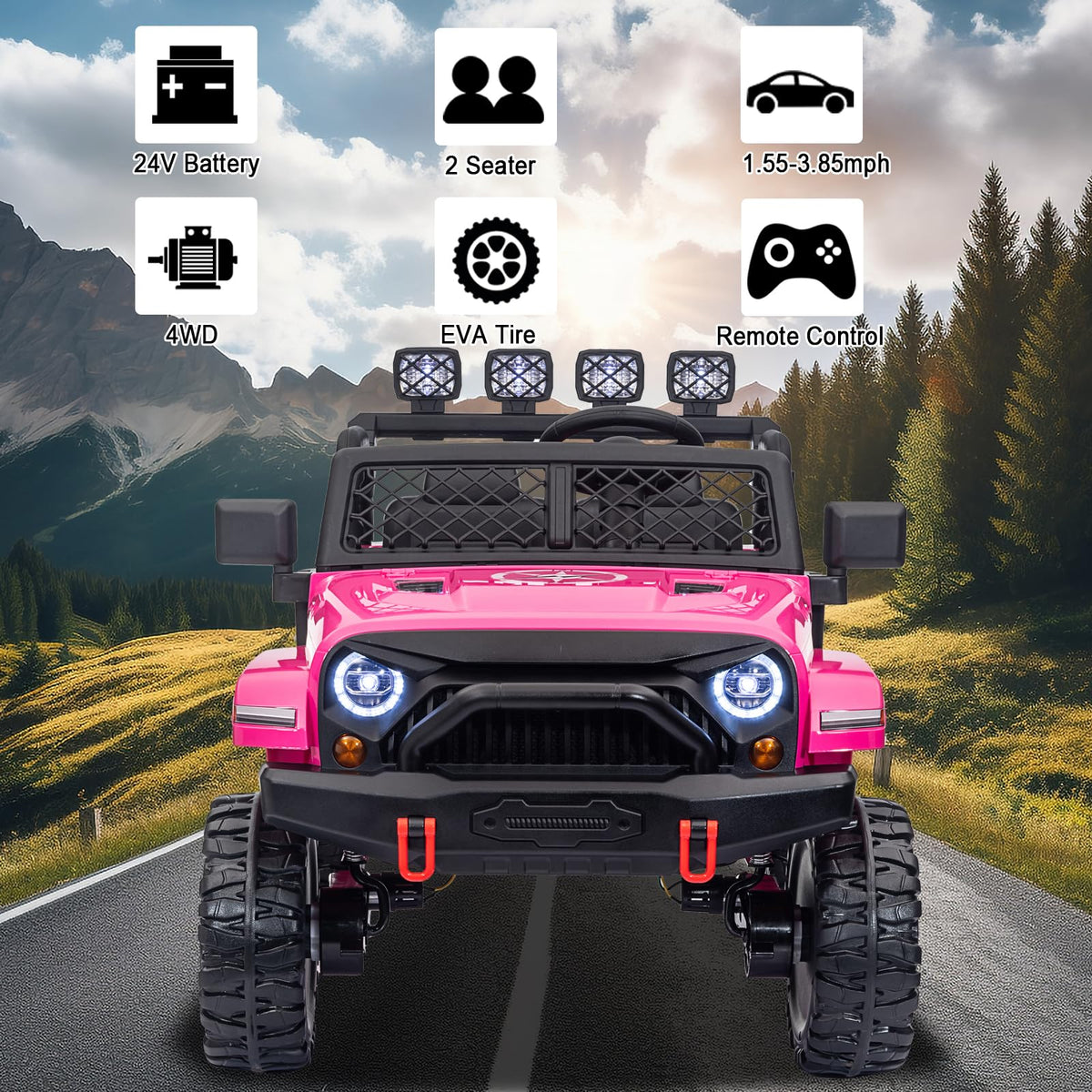 24V 2 Seater 4WD Ride On Truck Q3824