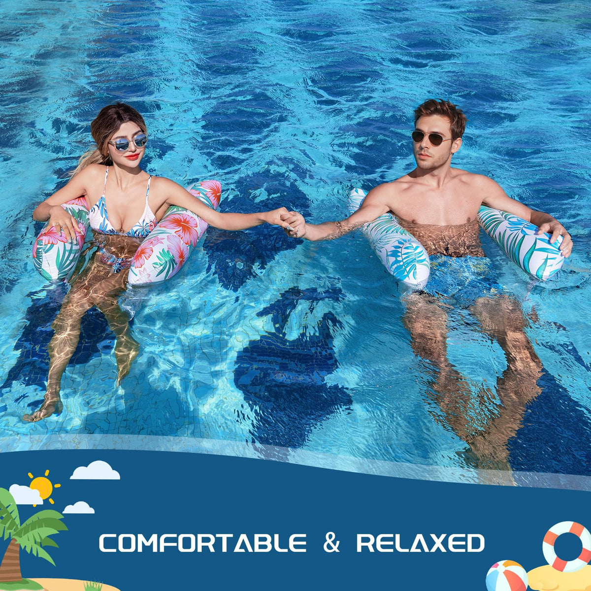 2 Pack Inflatable Pool Floats C8993
