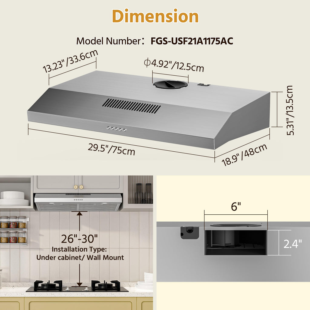 30 Inch Under Cabinet Range Hood W10761