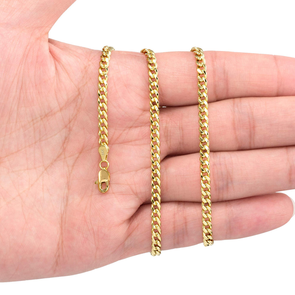 14K Yellow Gold Cuban Link Chain Necklace F92731