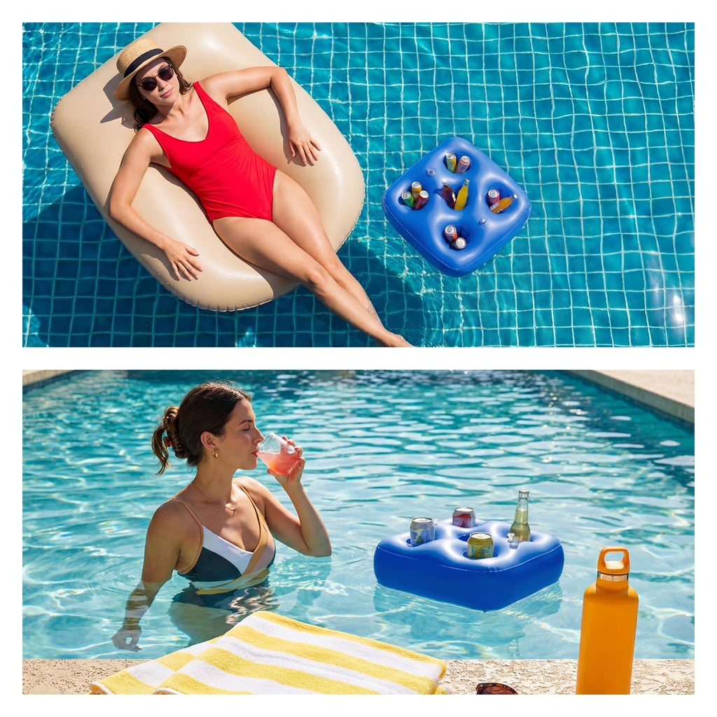 5 Pcs Water Canopy Float Kit with Cup Holders and Hand Air Pump L4277