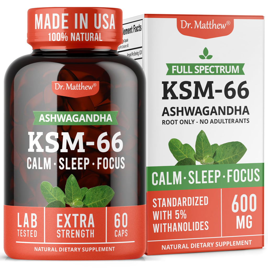 Organic Ashwagandha 600mg Root Extract Capsules G551