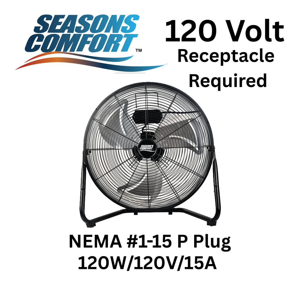 20 Inch 3 Speed Black High Velocity Fan U457