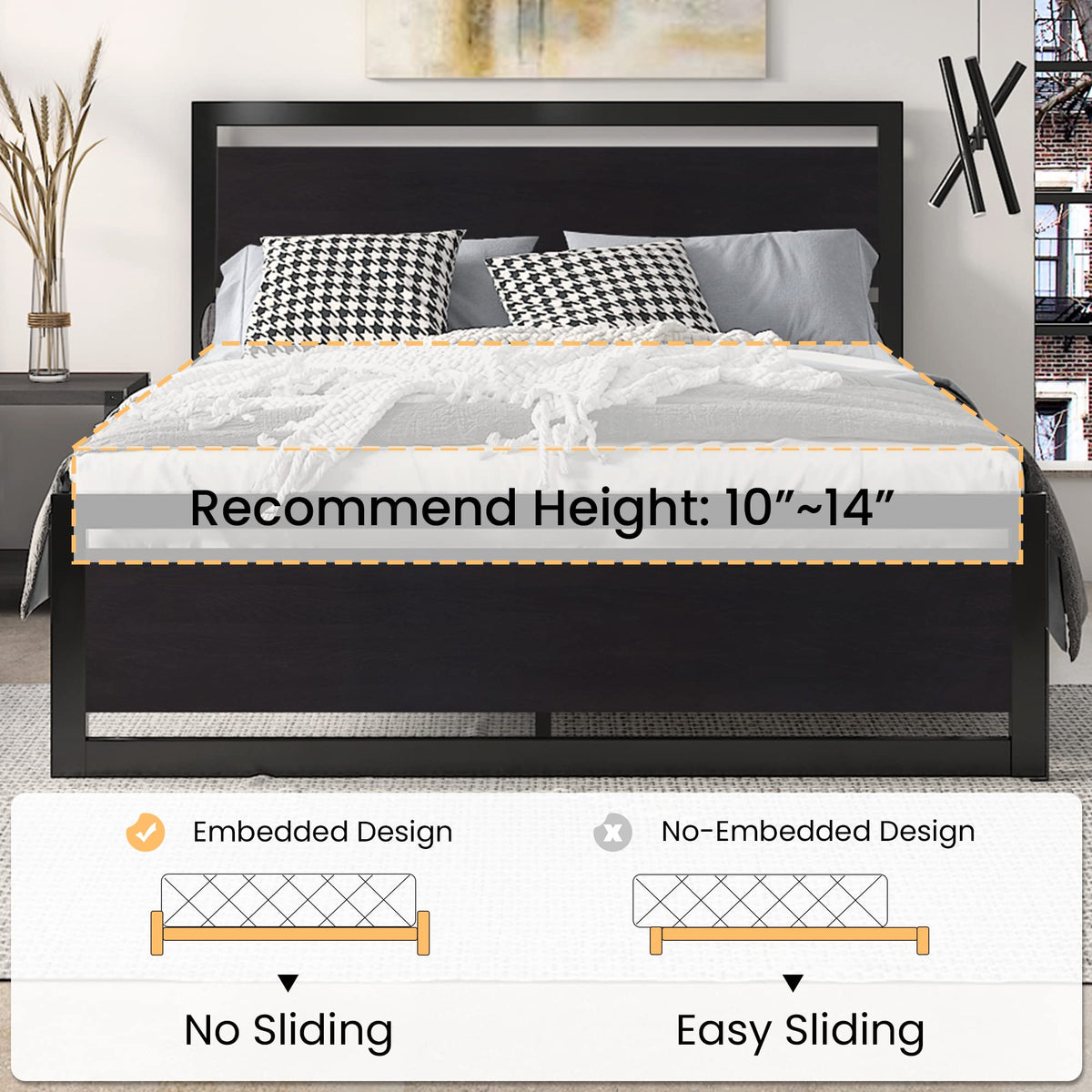 Queen Size Bed Frame with Headboard V442