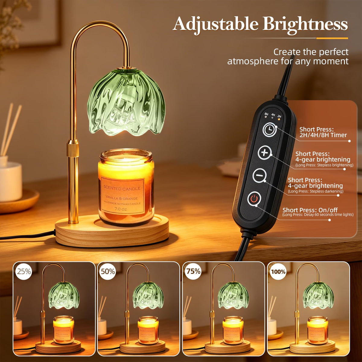 Flower Candle Warmer Lamp with Timer L6121