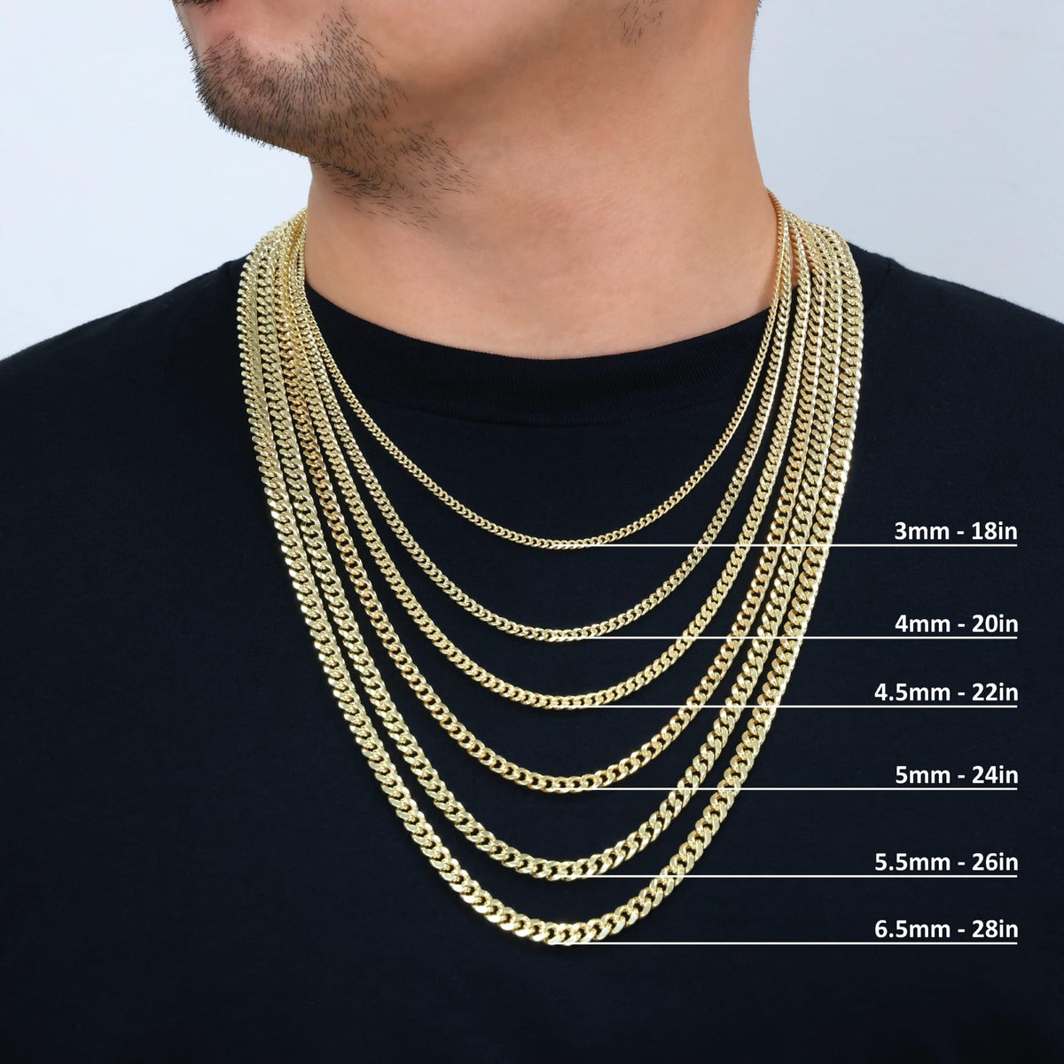 14K Yellow Gold Cuban Link Chain Necklace F92731