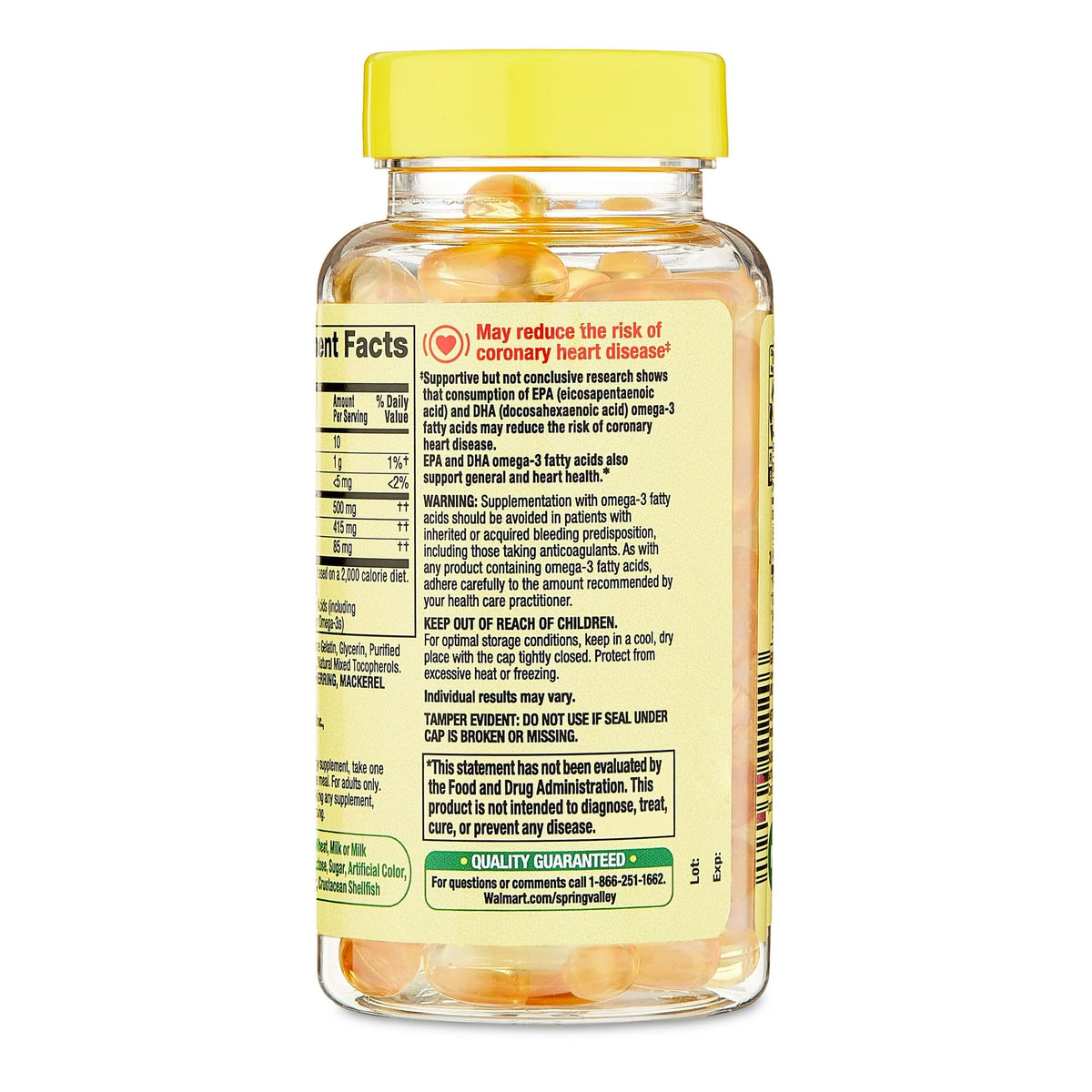 Omega 3 500mg Fish Oil Softgels 60 Count O870