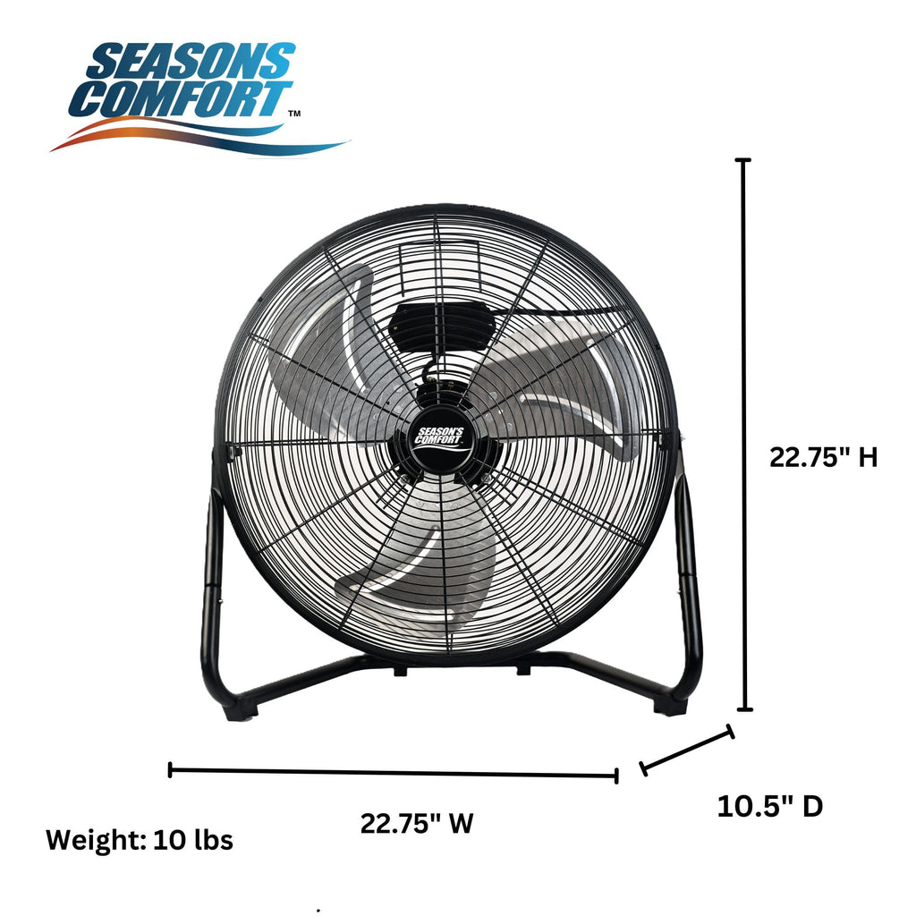 20 Inch 3 Speed Black High Velocity Fan U457