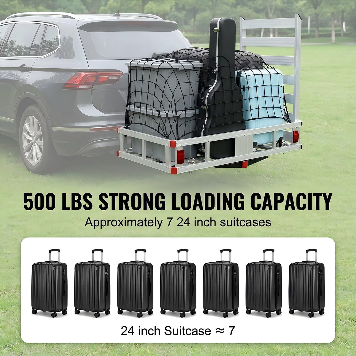 Aluminum Hitch Cargo Carrier with 27.5 in Folding Ramp Z1290