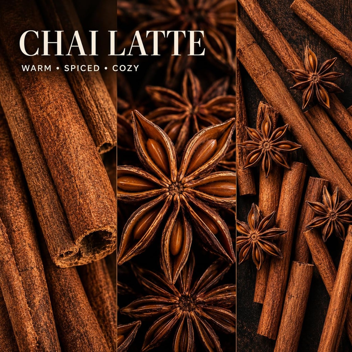 Chai Latte Scented Candle, 8 oz, Soy Wax, Crackling Wood Wick X490