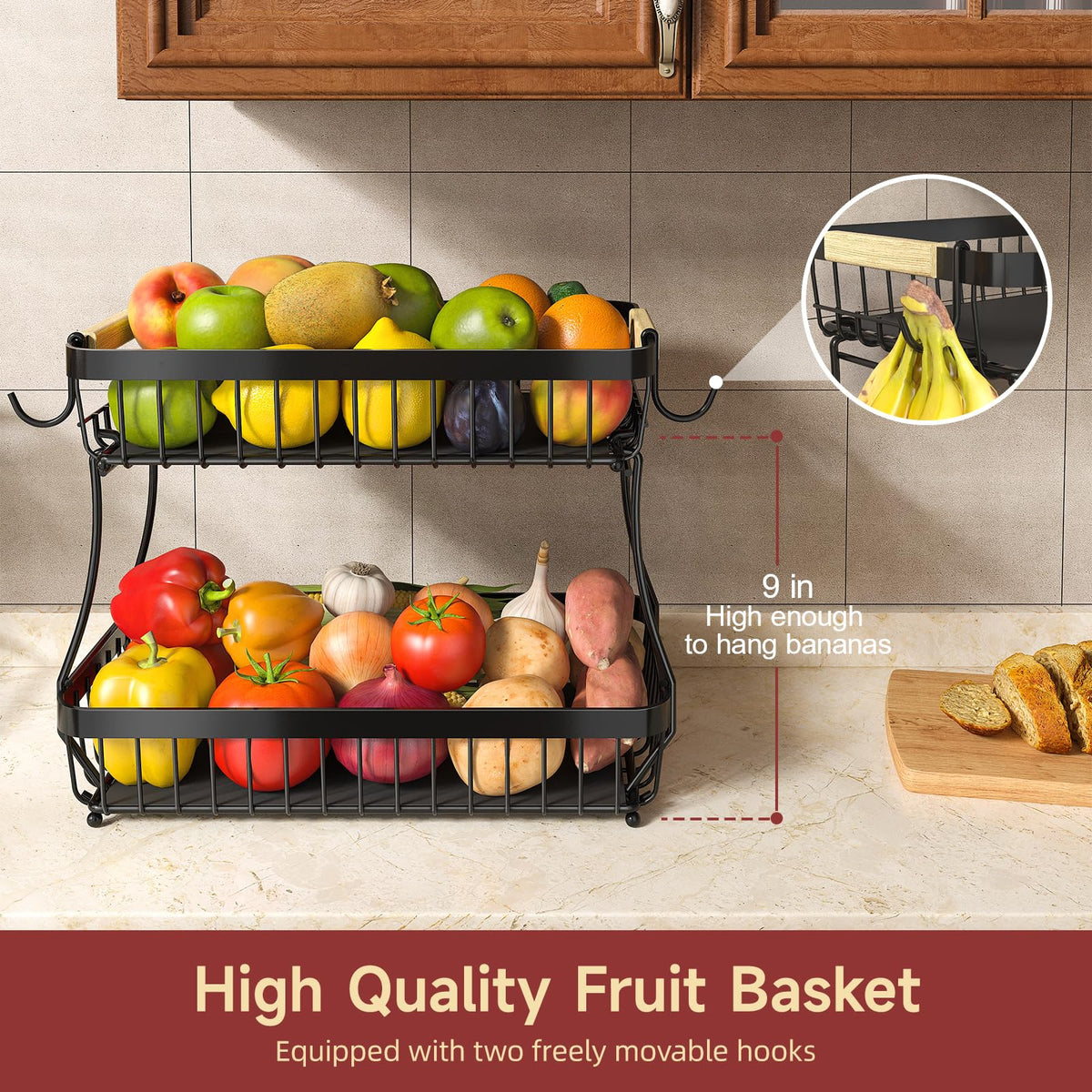 3-Tier Detachable Metal Fruit Basket M704