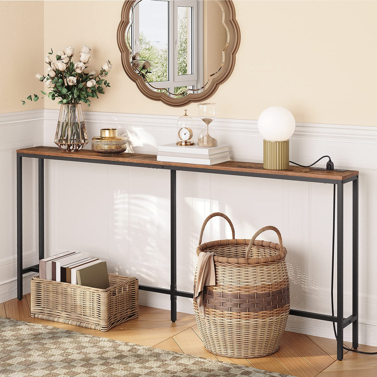 70.9" Narrow Console Table with Power Outlet S2990