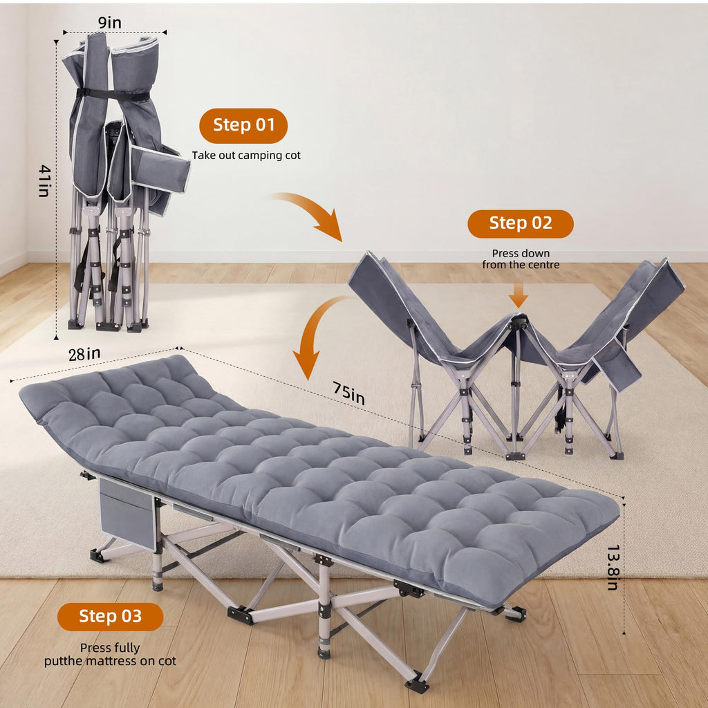 Folding Camping Cot with Carry Bag X157