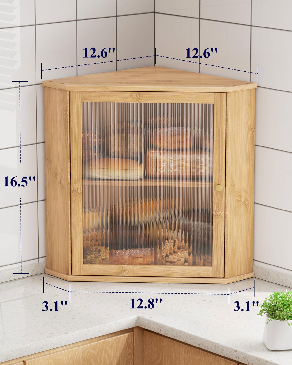 Wooden Corner Bread Box U392466