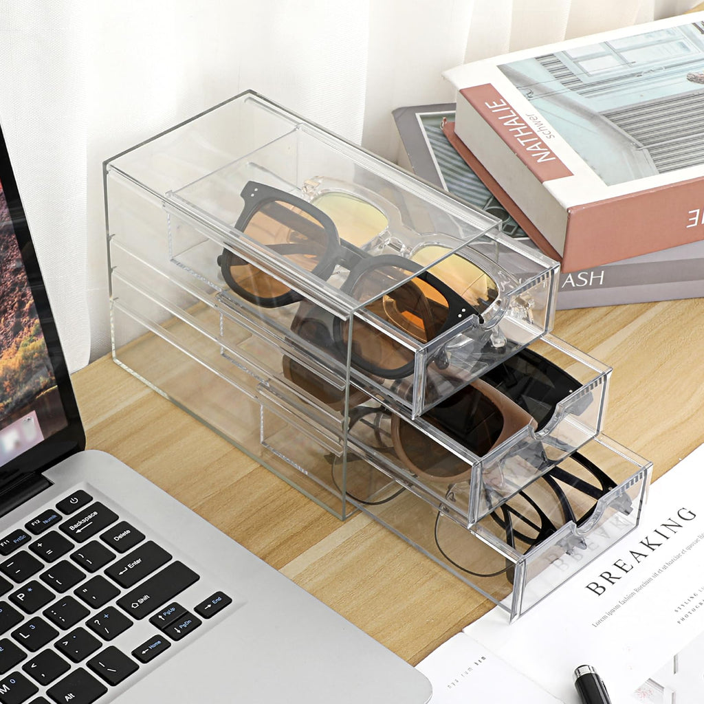 3 Drawer Clear Acrylic Desktop Organizer O6657