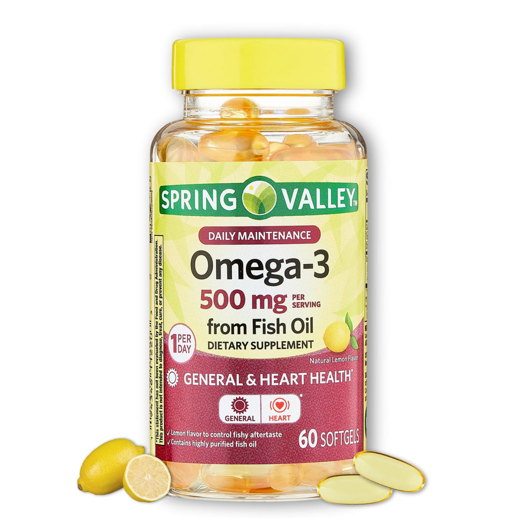 Omega 3 500mg Fish Oil Softgels 60 Count O870