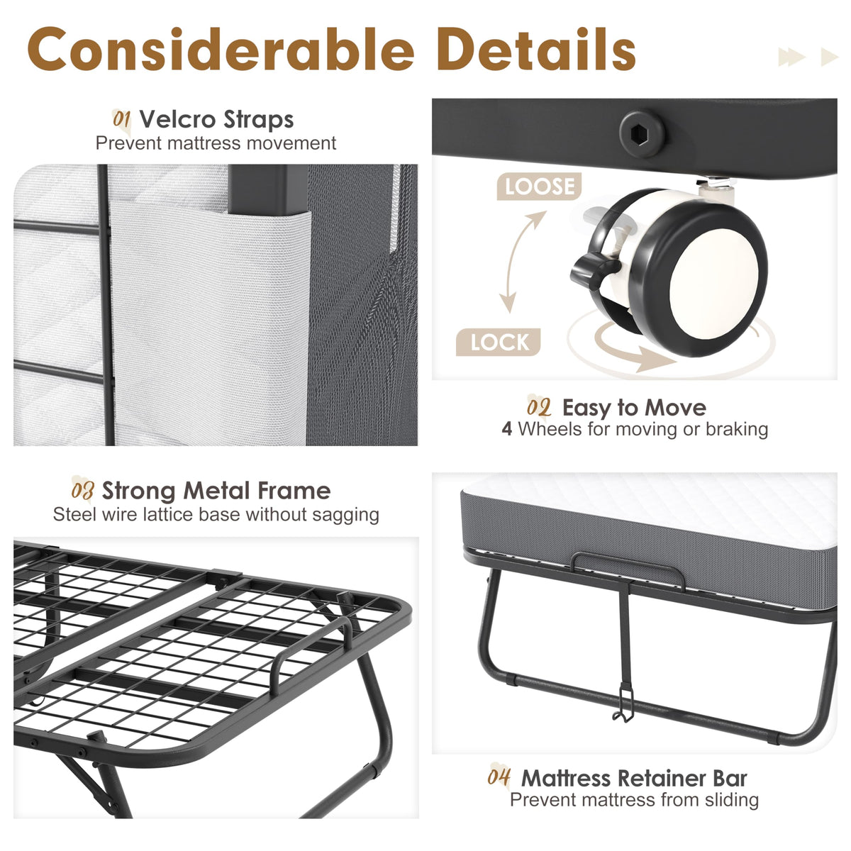 Folding Bed with 5” Mattress A272652