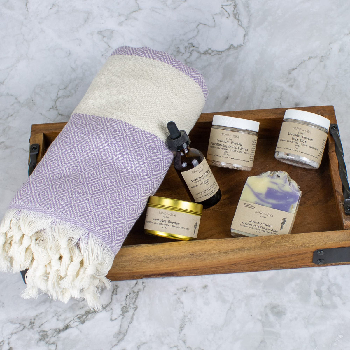 Handmade Lavender 13 Pc Spa Gift Basket K9546