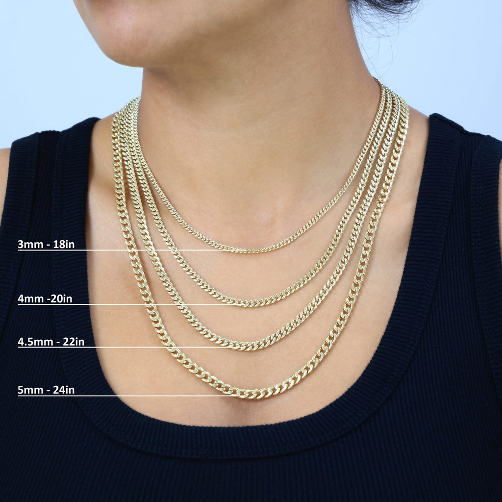 14K Yellow Gold Cuban Link Chain Necklace F92731