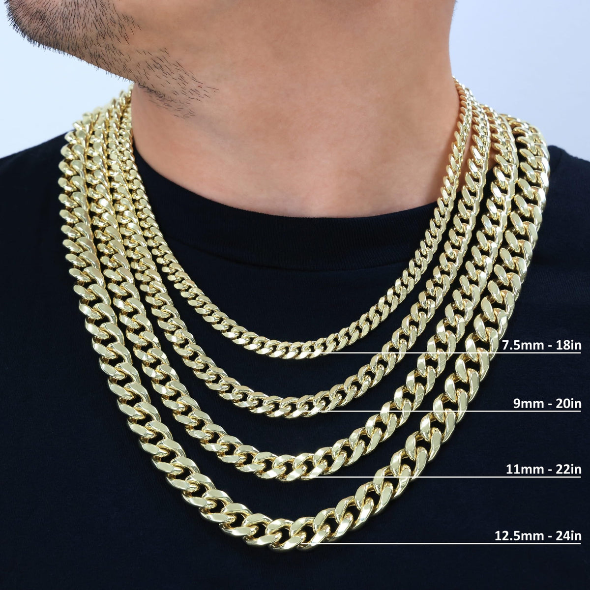14K Yellow Gold Cuban Link Chain Necklace F92731