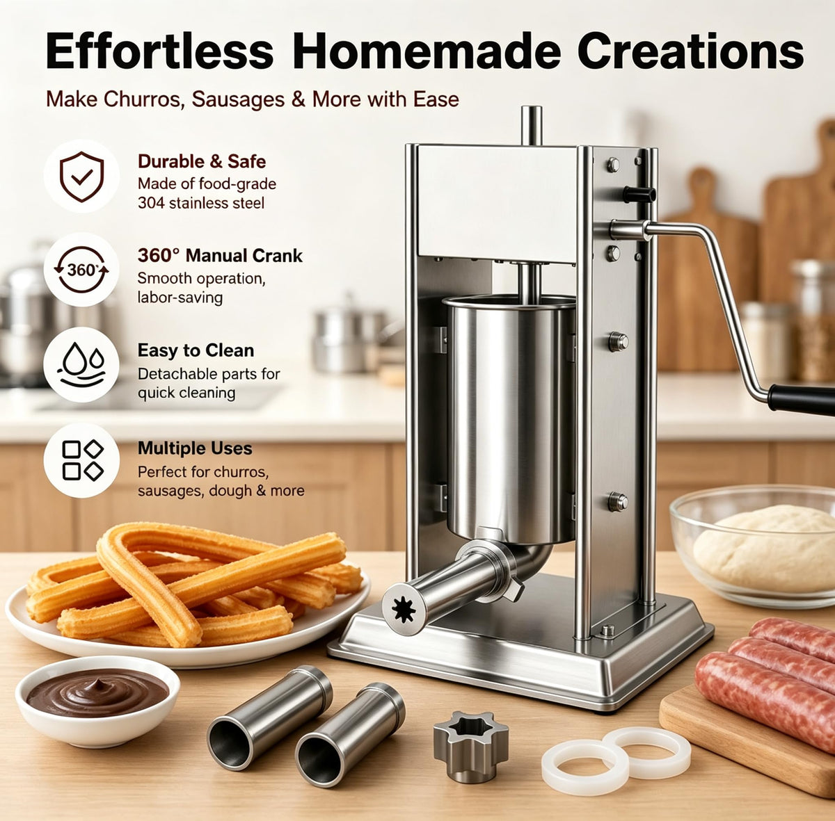 3-in-1 Manual Sausage Stuffer 15LB Y601