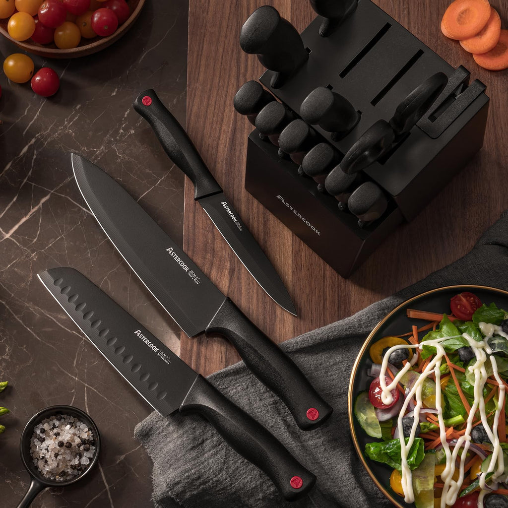15 Pc German Knife Set with Block and Sharpener V5032