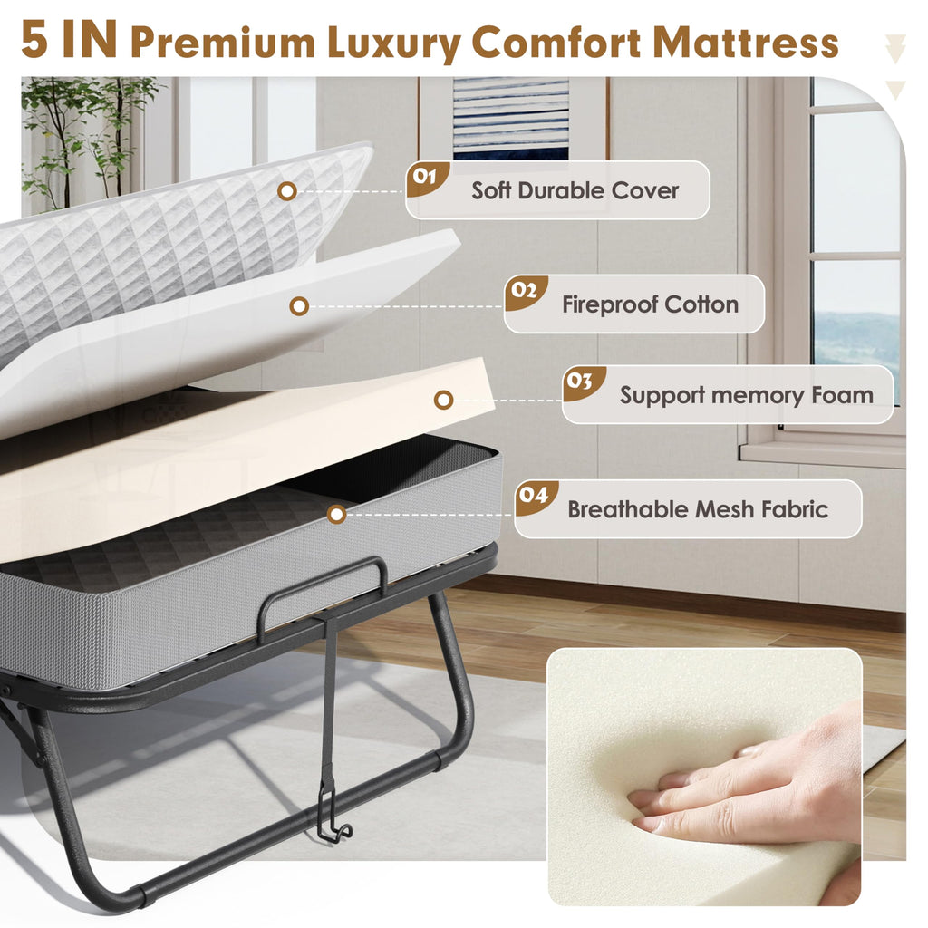 Folding Bed with 5” Mattress A272652