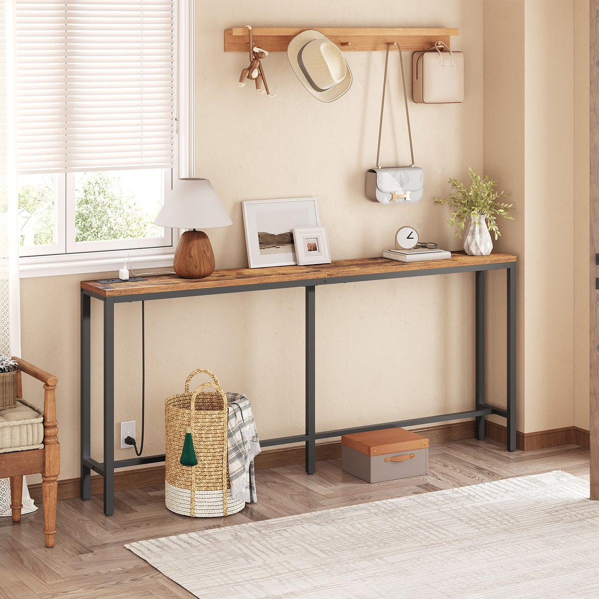 70.9" Narrow Console Table with Power Outlet S2990