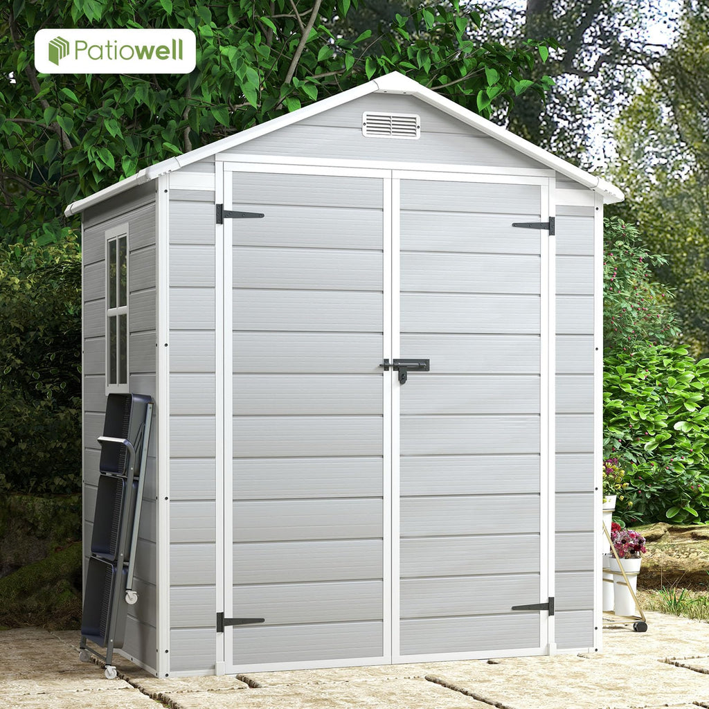 6x4 FT Resin Outdoor Storage Shed with Floor I1120