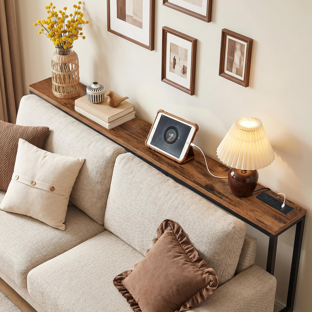 70.9" Narrow Console Table with Power Outlet S2990