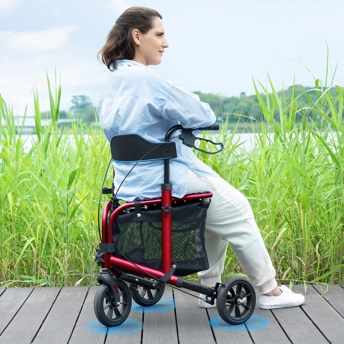 3 Wheel Rollator Walker with Seat T14362