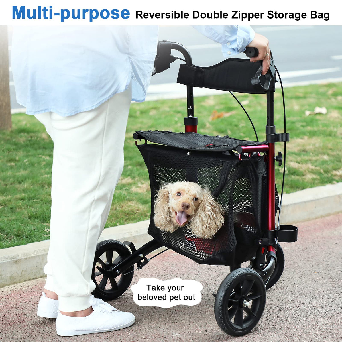 3 Wheel Rollator Walker with Seat T14362