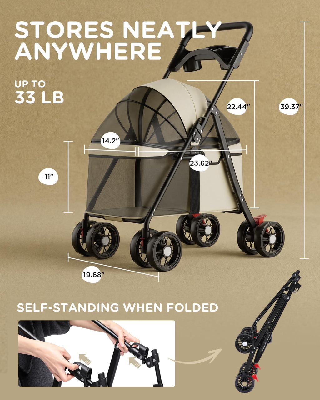 Foldable Pet Stroller B2875