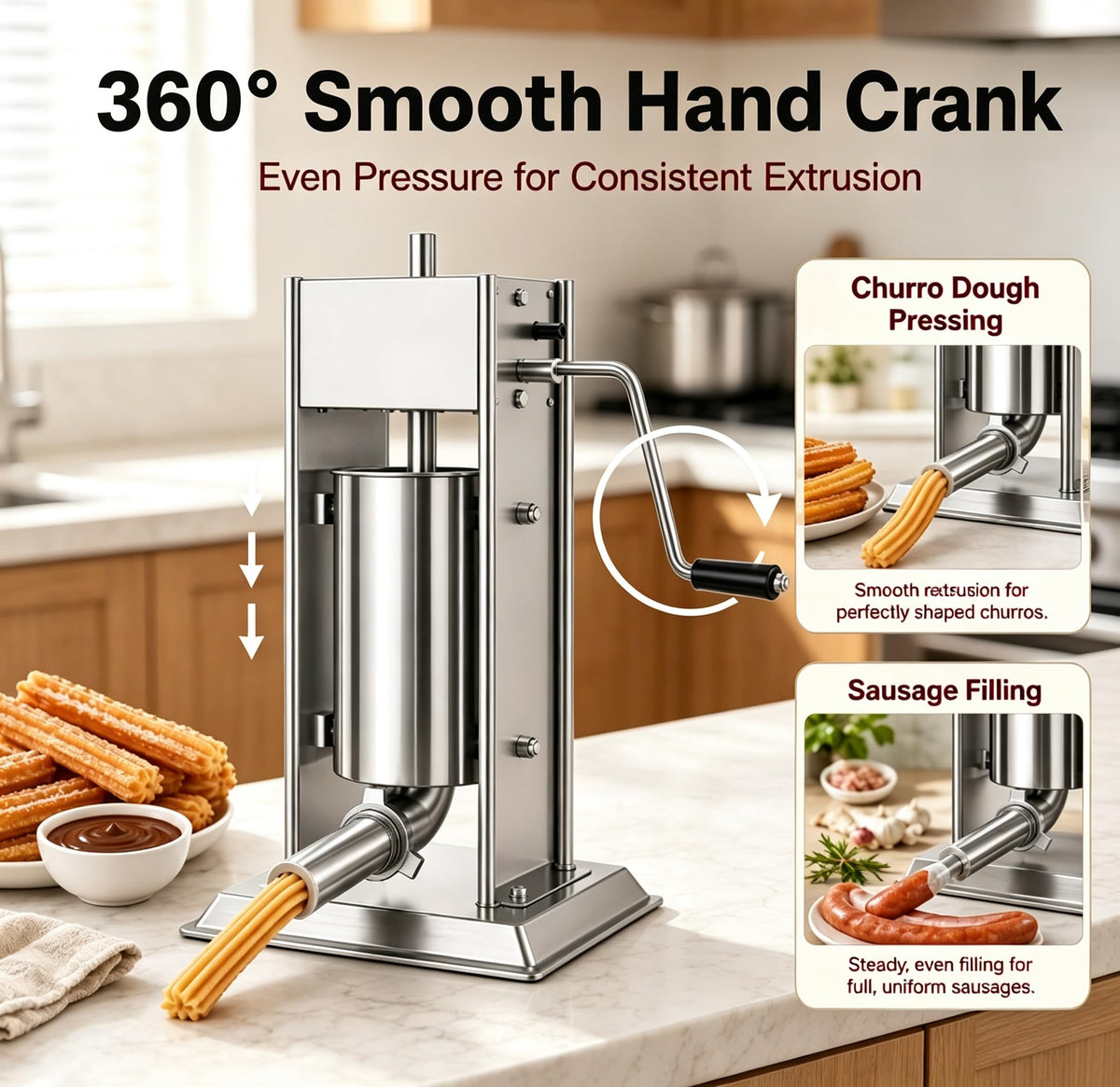 3-in-1 Manual Sausage Stuffer 15LB Y601